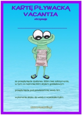 Karta Pływacka Vacantii